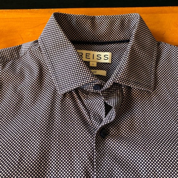 Reiss Mens Dark Blue Button Down - Picture 1 of 6